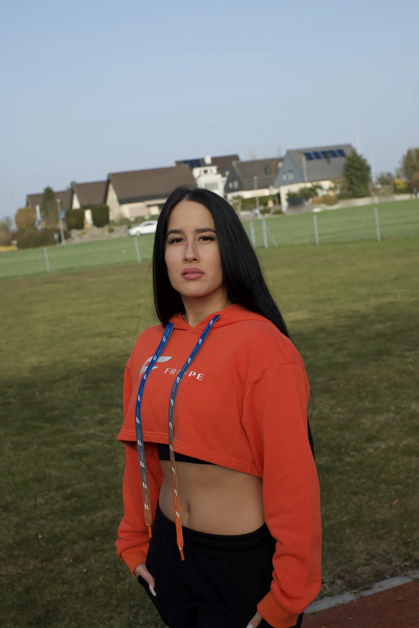 Spirit Crop Hoodie arancione