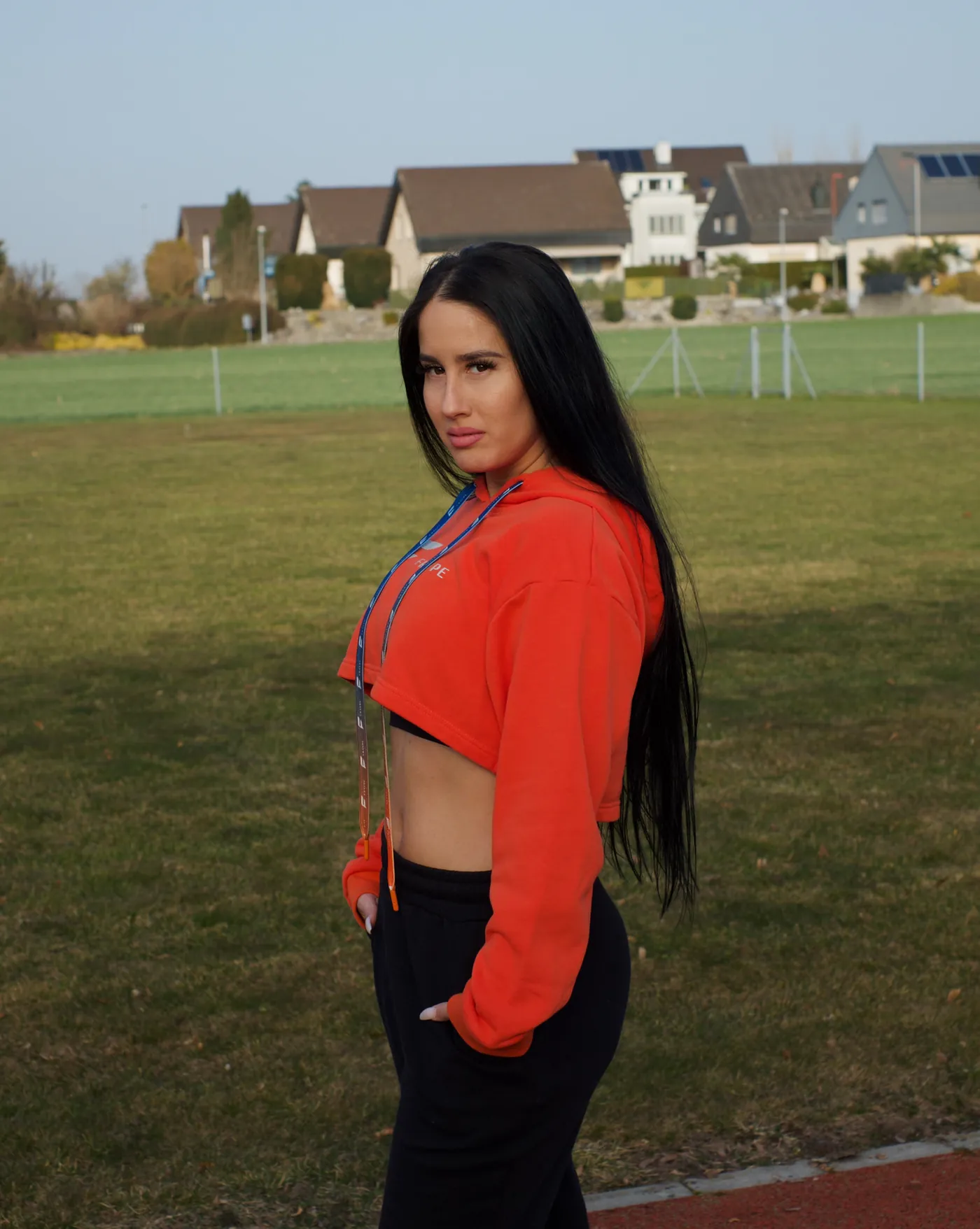 Spirit Crop Hoodie, orange, andere Ansicht